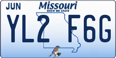 MO license plate YL2F6G