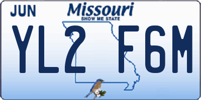 MO license plate YL2F6M