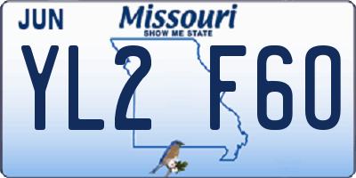 MO license plate YL2F6O