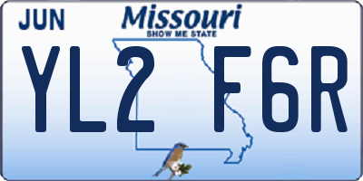 MO license plate YL2F6R