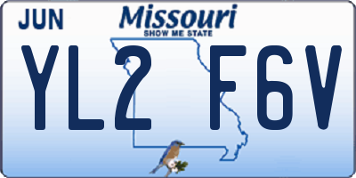 MO license plate YL2F6V