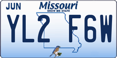 MO license plate YL2F6W
