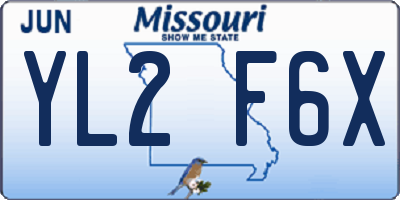 MO license plate YL2F6X