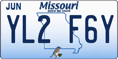 MO license plate YL2F6Y