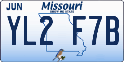 MO license plate YL2F7B