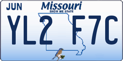 MO license plate YL2F7C