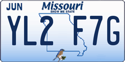 MO license plate YL2F7G