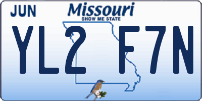 MO license plate YL2F7N