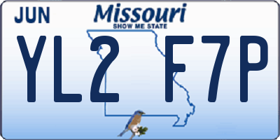 MO license plate YL2F7P
