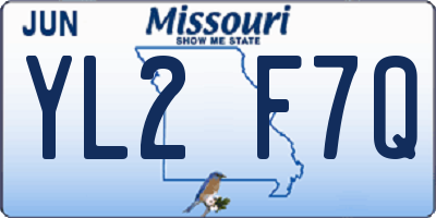MO license plate YL2F7Q
