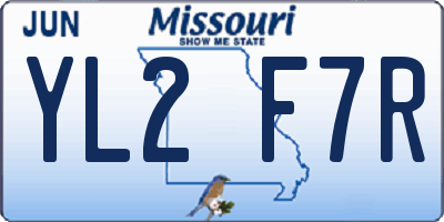 MO license plate YL2F7R