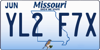 MO license plate YL2F7X