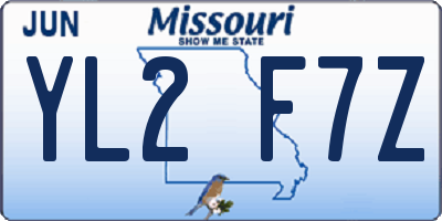 MO license plate YL2F7Z