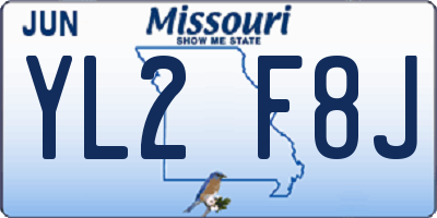 MO license plate YL2F8J