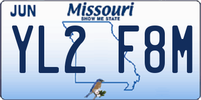 MO license plate YL2F8M