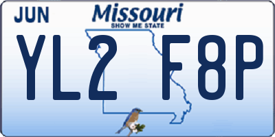 MO license plate YL2F8P