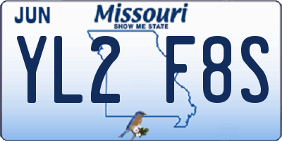 MO license plate YL2F8S