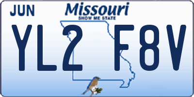 MO license plate YL2F8V