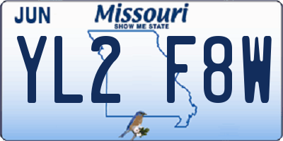MO license plate YL2F8W