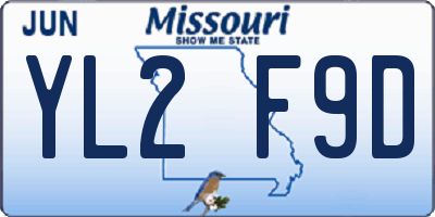 MO license plate YL2F9D