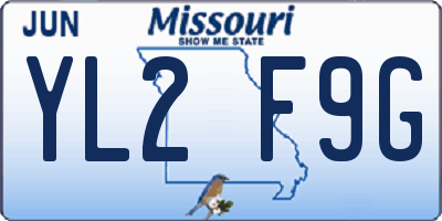 MO license plate YL2F9G