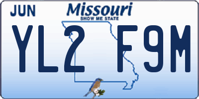MO license plate YL2F9M