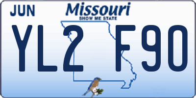 MO license plate YL2F9O