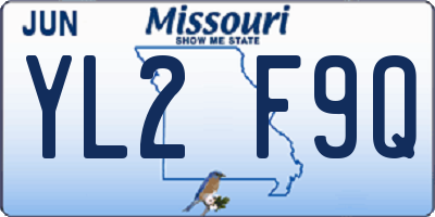 MO license plate YL2F9Q