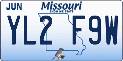 MO license plate YL2F9W