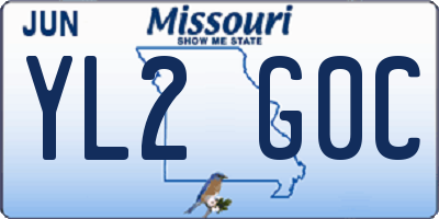 MO license plate YL2G0C