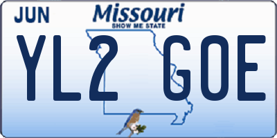 MO license plate YL2G0E