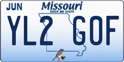 MO license plate YL2G0F