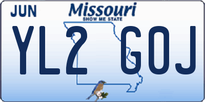 MO license plate YL2G0J