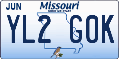 MO license plate YL2G0K