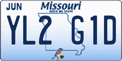 MO license plate YL2G1D