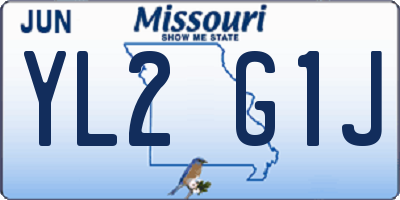 MO license plate YL2G1J