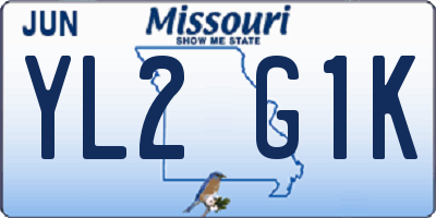 MO license plate YL2G1K
