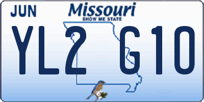MO license plate YL2G1O