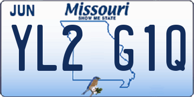 MO license plate YL2G1Q