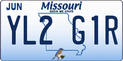 MO license plate YL2G1R