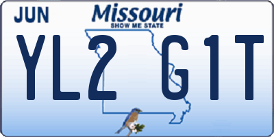 MO license plate YL2G1T