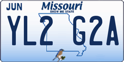 MO license plate YL2G2A