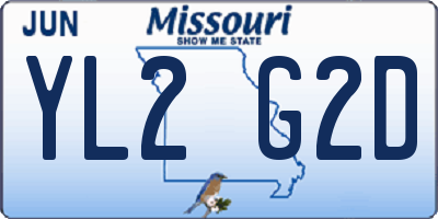 MO license plate YL2G2D