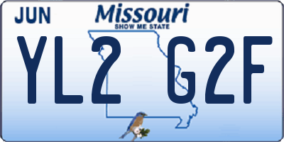 MO license plate YL2G2F