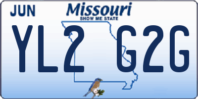MO license plate YL2G2G