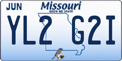 MO license plate YL2G2I