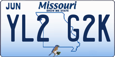 MO license plate YL2G2K