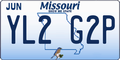 MO license plate YL2G2P
