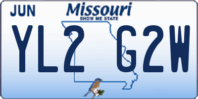 MO license plate YL2G2W