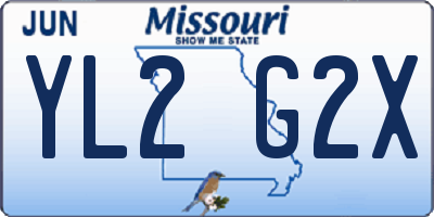 MO license plate YL2G2X